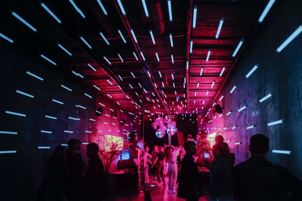 young adults partying in a nightclub 